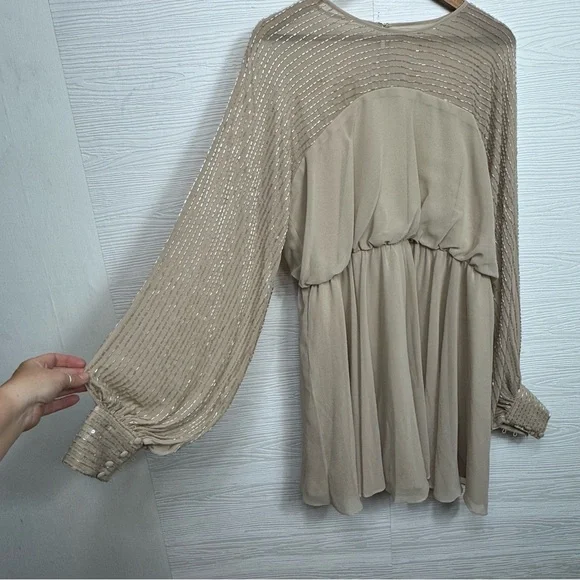 ASOS DESIGN linear yolk embellished mini dress - Picture 5 of 10